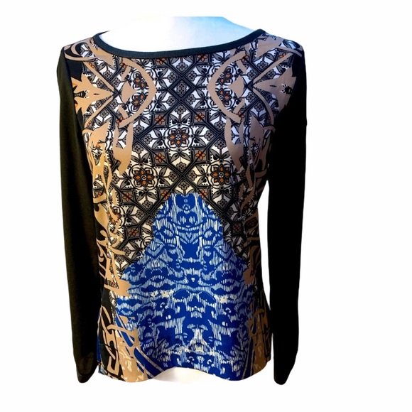 Hale Bob Tops - HALE BOB black blue brown pattern leather …